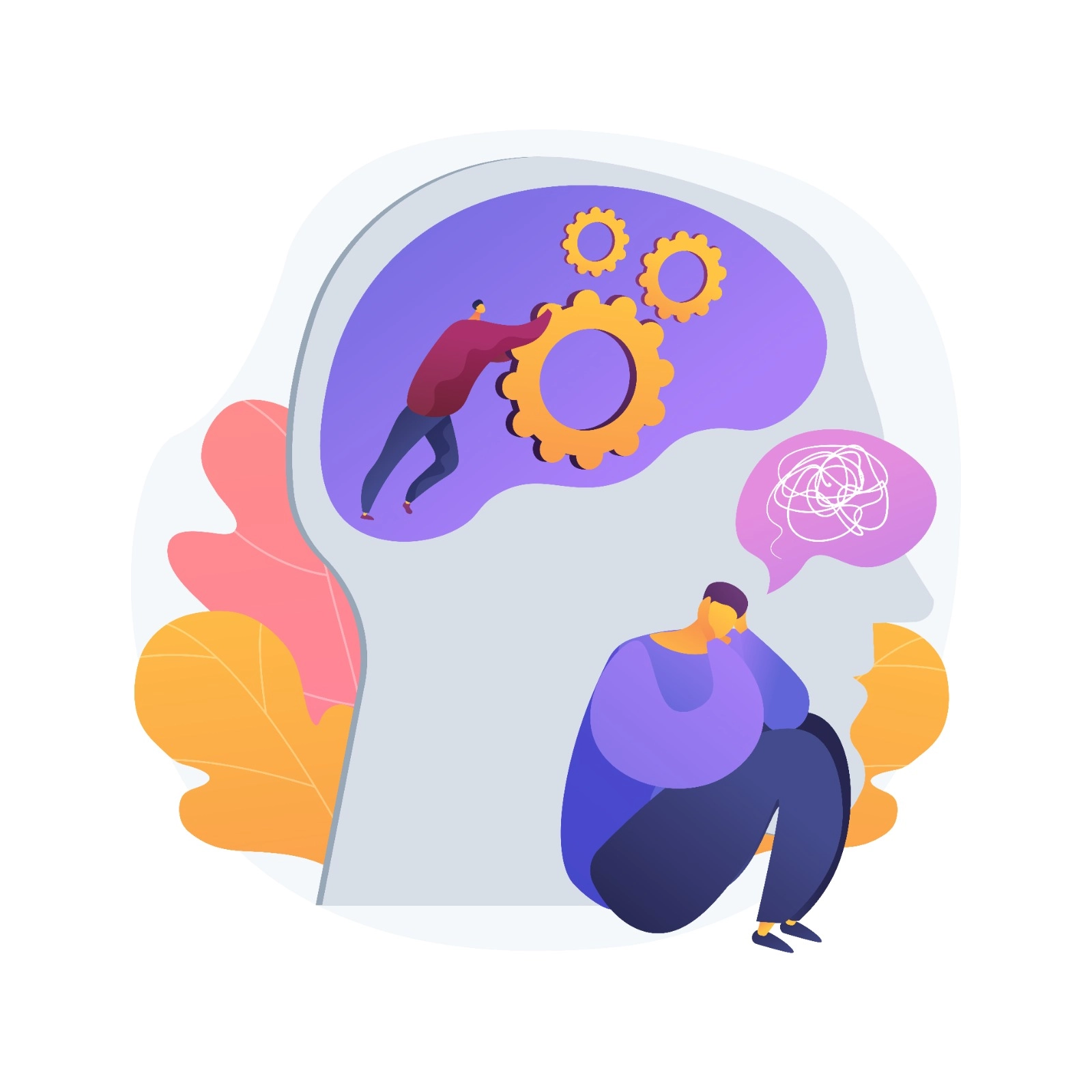 Illustration of a confused brain