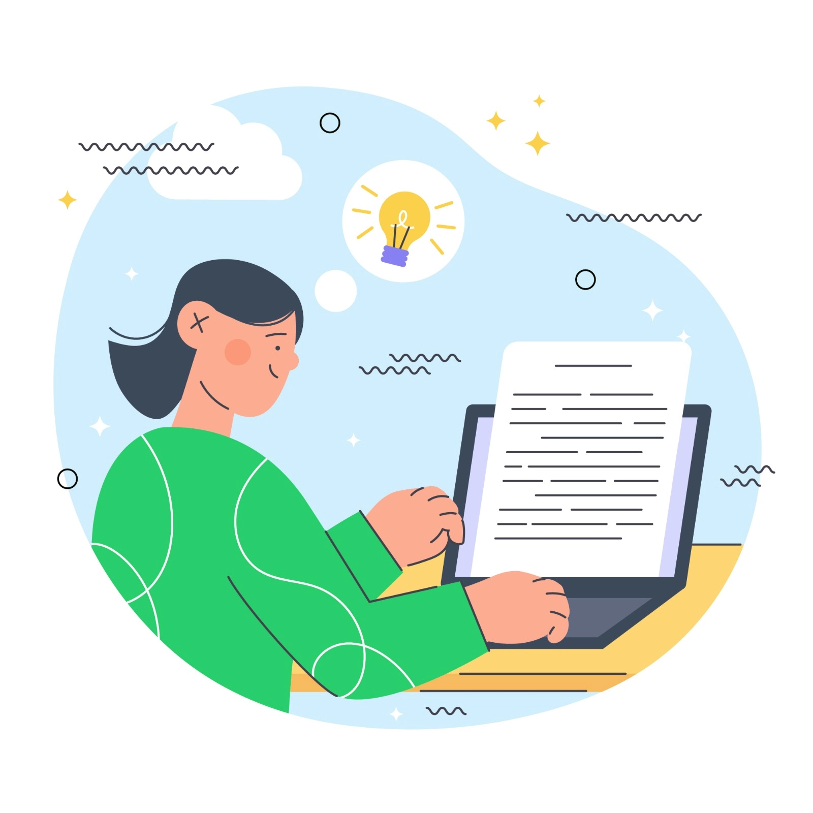 Illustration of a girl taking mental assessment